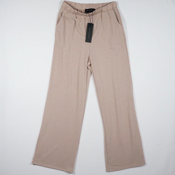 NWT Know One Cares Women's Loungewear Pants Size Large Straight Leg Drape Taupe - Picture 1 of 10